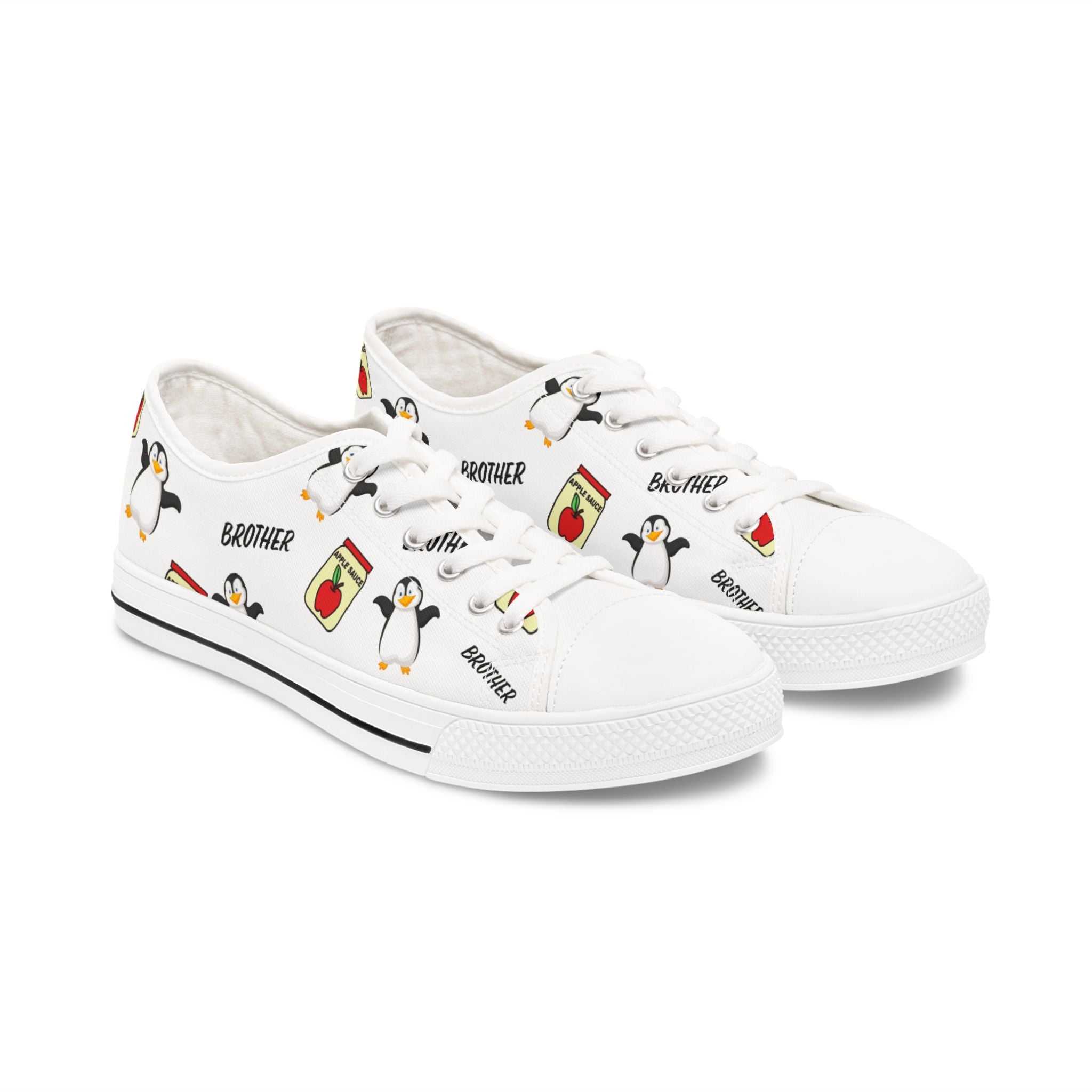 Applesauce Penguin Brother Women's Low Top Sneakers