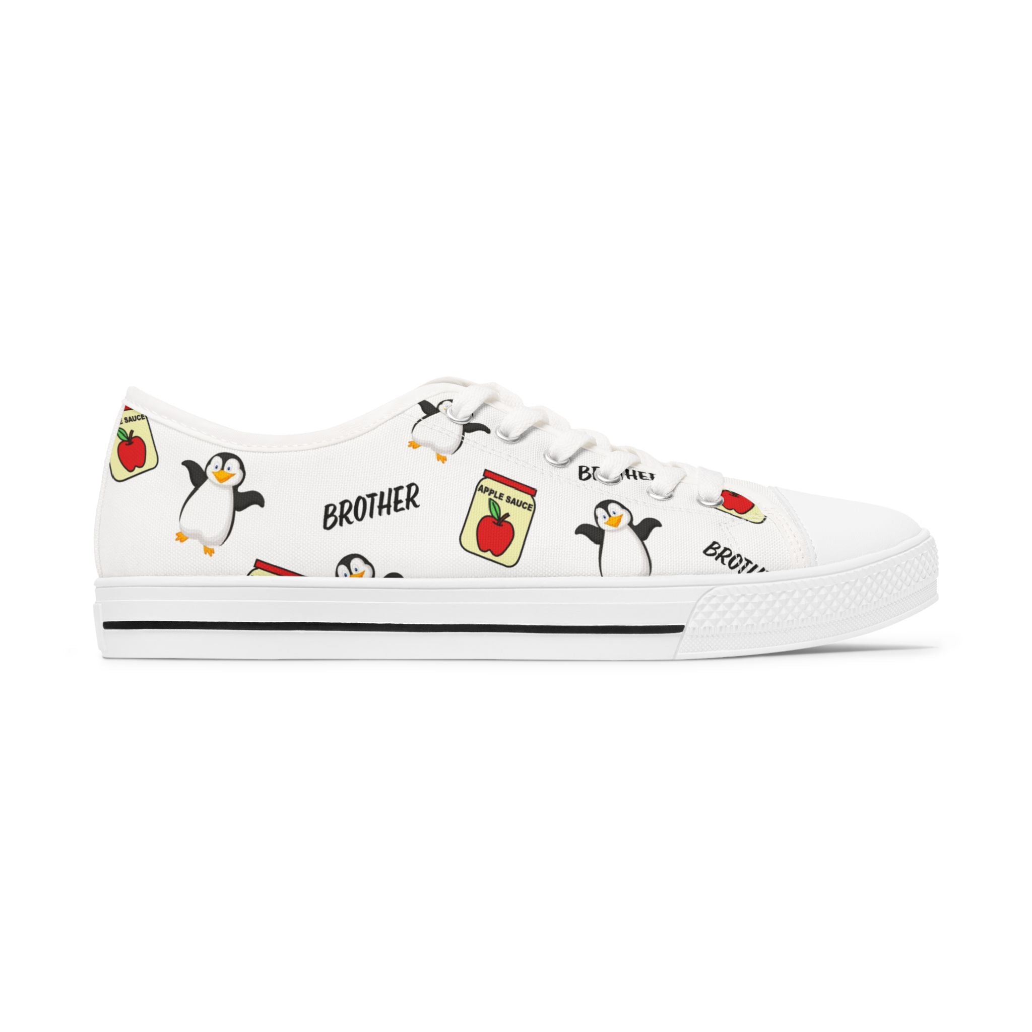 Applesauce Penguin Brother Women's Low Top Sneakers
