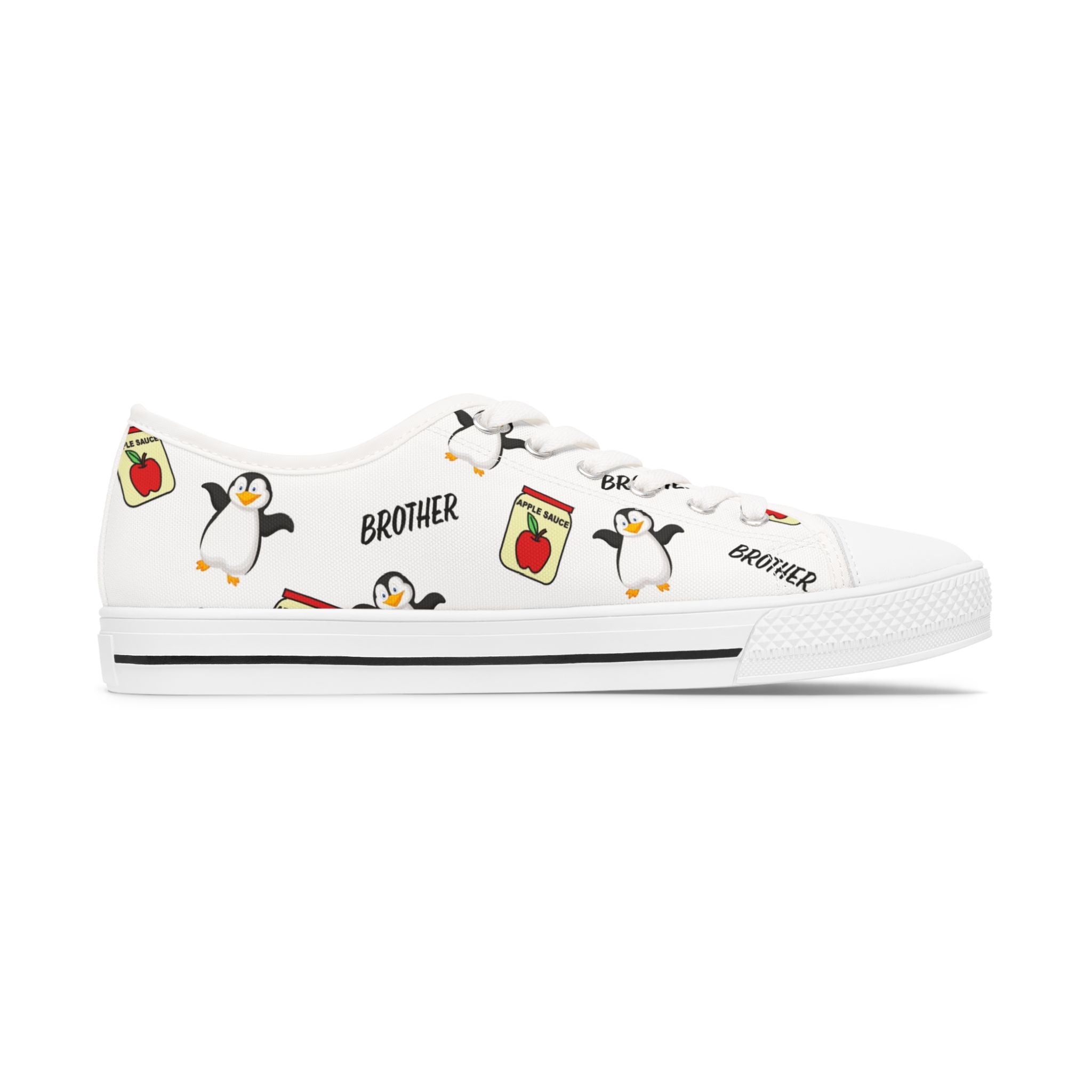 Applesauce Penguin Brother Women's Low Top Sneakers