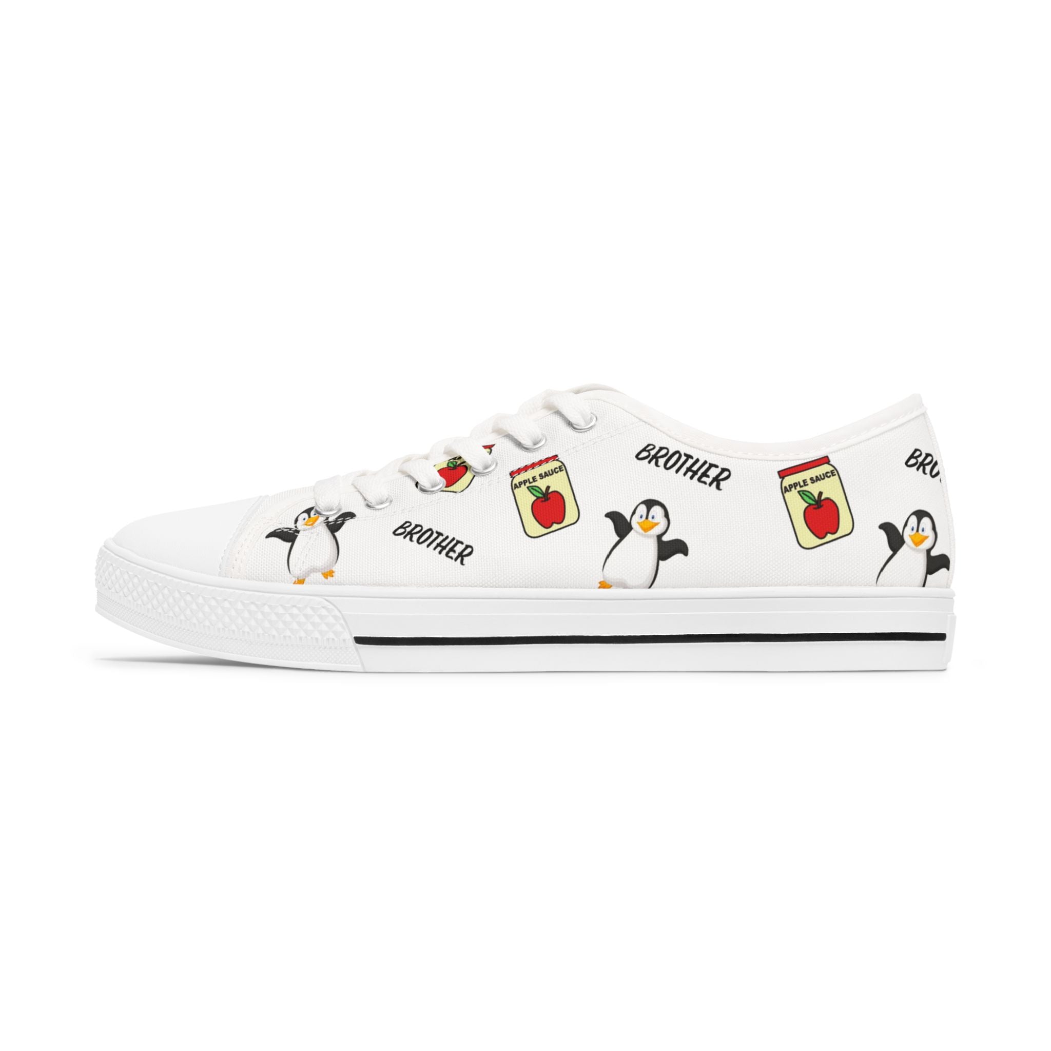 Applesauce Penguin Brother Women's Low Top Sneakers